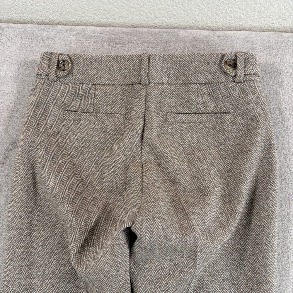 Banana‎ Republic Martin Fit Trousers Pants in Brown Stretch Wool Herringbone 2S - Picture 4 of 12